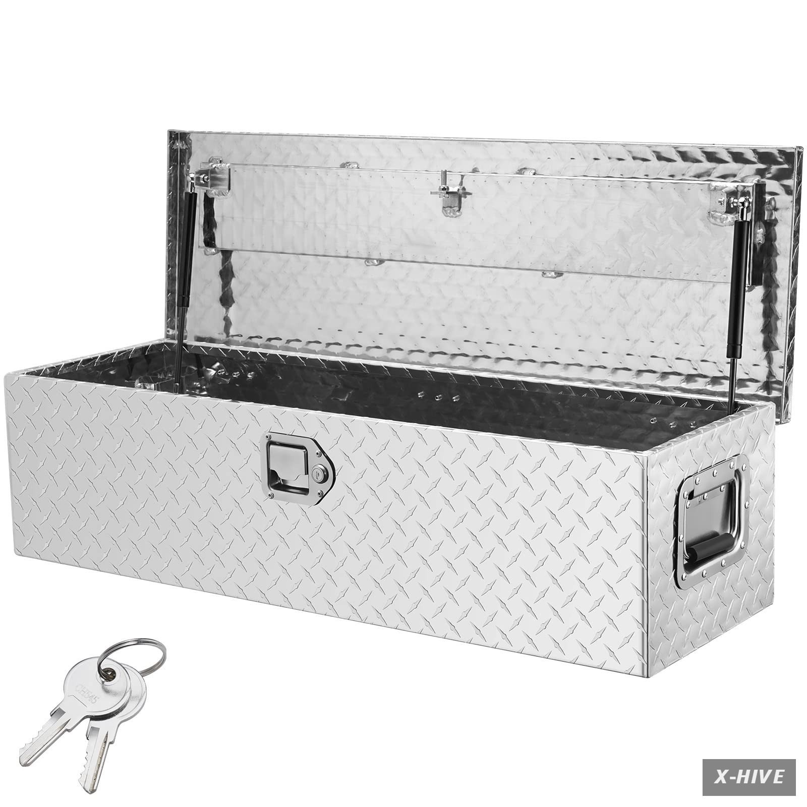 Truck Bed Toolboxes Aluminum 1 Count VEVOR Heavy Duty Tool Box Diamond Plate RV