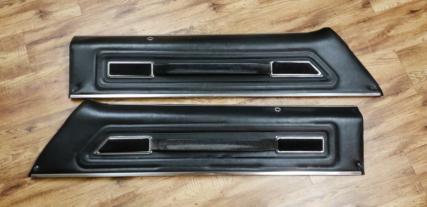 1974 1975 1976 OLDSMOBILE TORONADO Lt & Rt UPPER DOOR PANELS BLACK OEM GM