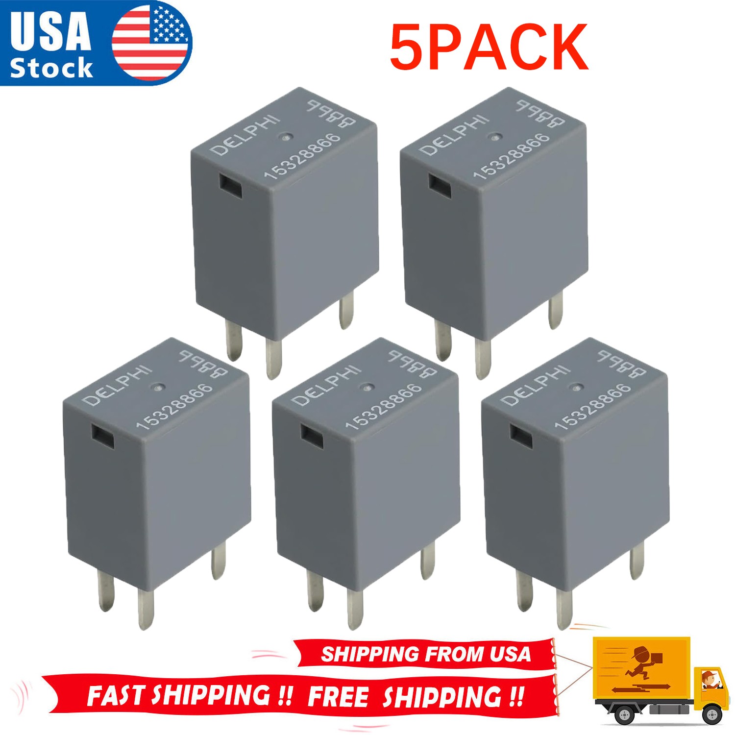New 5PCS 4-Pin Multipurpose Relay Fit For GM GMC Cadillac Chevrolet 15328866