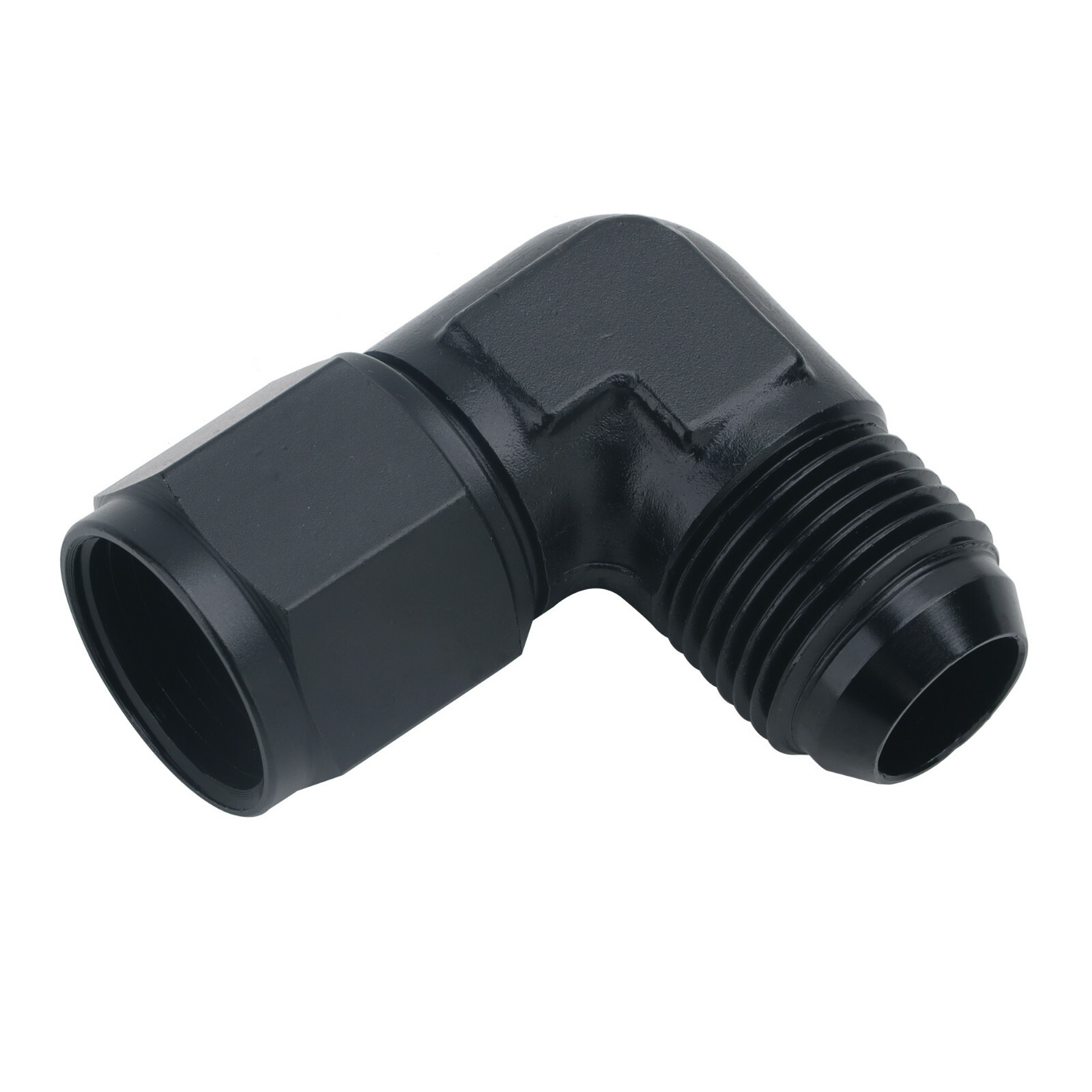LokoCar 4AN Female to 4AN Male Flare 90 Degree Swivel Hose Fitting Adapter Black