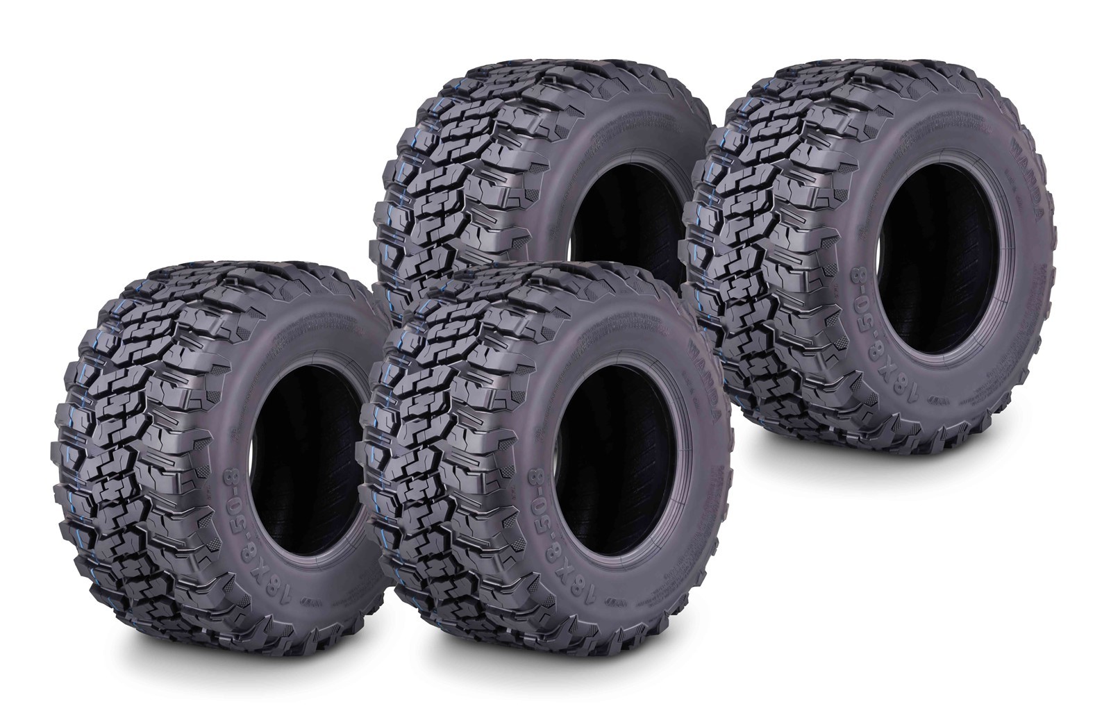 WANDA 18X8.5-8 All Terrain Style Golf Cart Tires 4 Ply 18x8.5x8 -Set4-14064 WANDA 18X8.5-8 All Terrain Style Golf Cart Tires 4 Ply 18x8.5x8 -Set4-14064