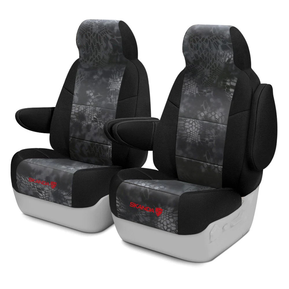 Coverking Kryptek Neosupreme 1st Row Camo Typhon & Black Custom Seat Covers