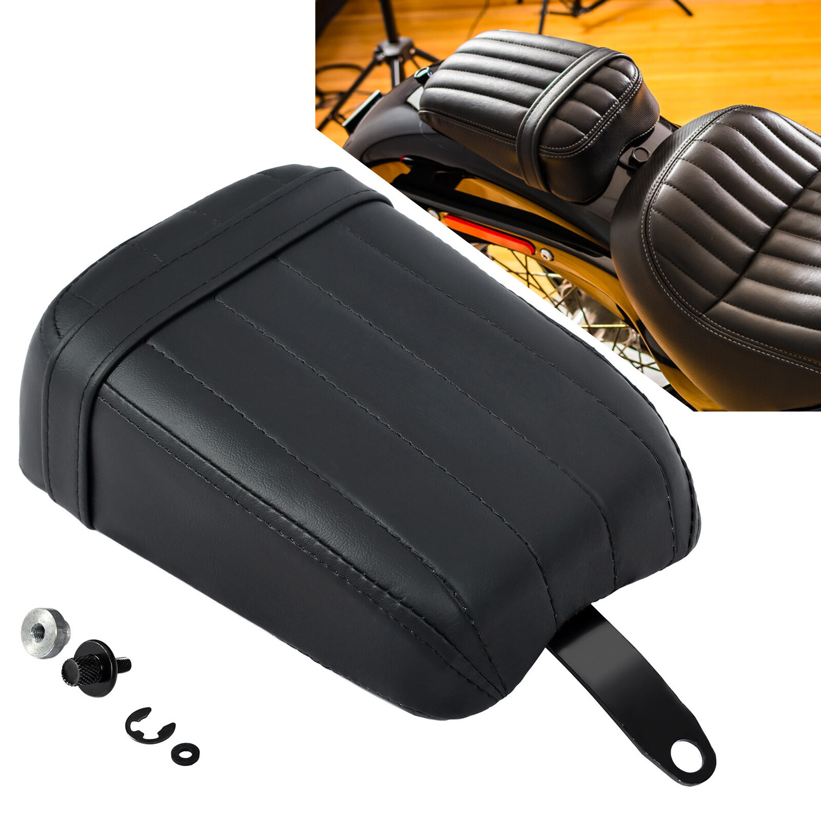 Black Rear Passenger Seat Pillion For Harley Softail FXST Street Bob FXBB 18-23