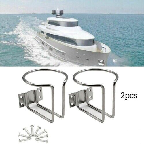 2X Cup Stainless Steel Boat Drink Holder Car Yacht Ring Holders Truck Marine US