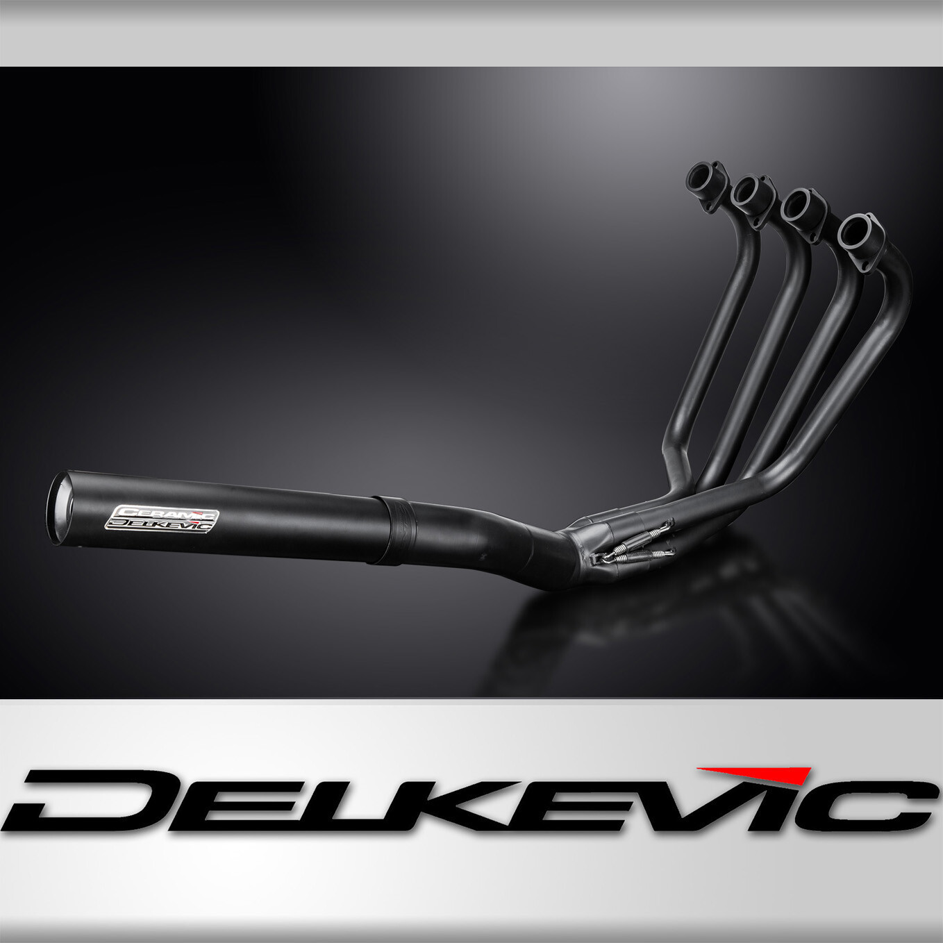 Suzuki GS1000E 1978-80 Full Exhaust 4-1 Stainless Ceramic Black Straight Muffler