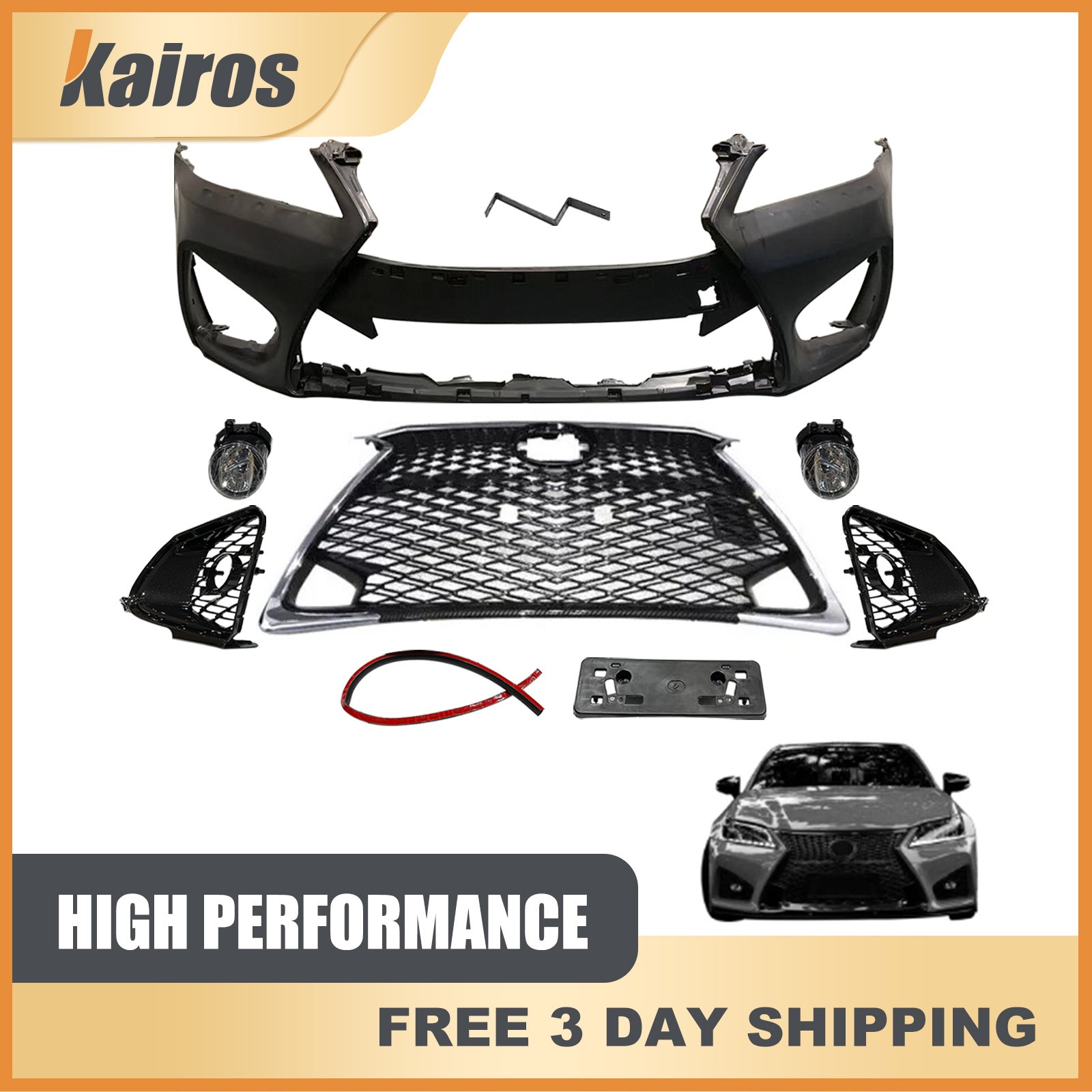 For 2013 14 15 Lexus GS Sedan Converts To GSF Style New Front Conversion Fascia For 2013 14 15 Lexus GS Sedan Converts To GSF Style New Front Conversion Fascia