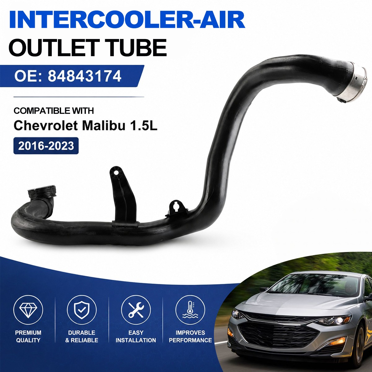 Intercooler-Air Outlet Tube 84843174 For Chevrolet Malibu 1.5L l4 2016-2023
