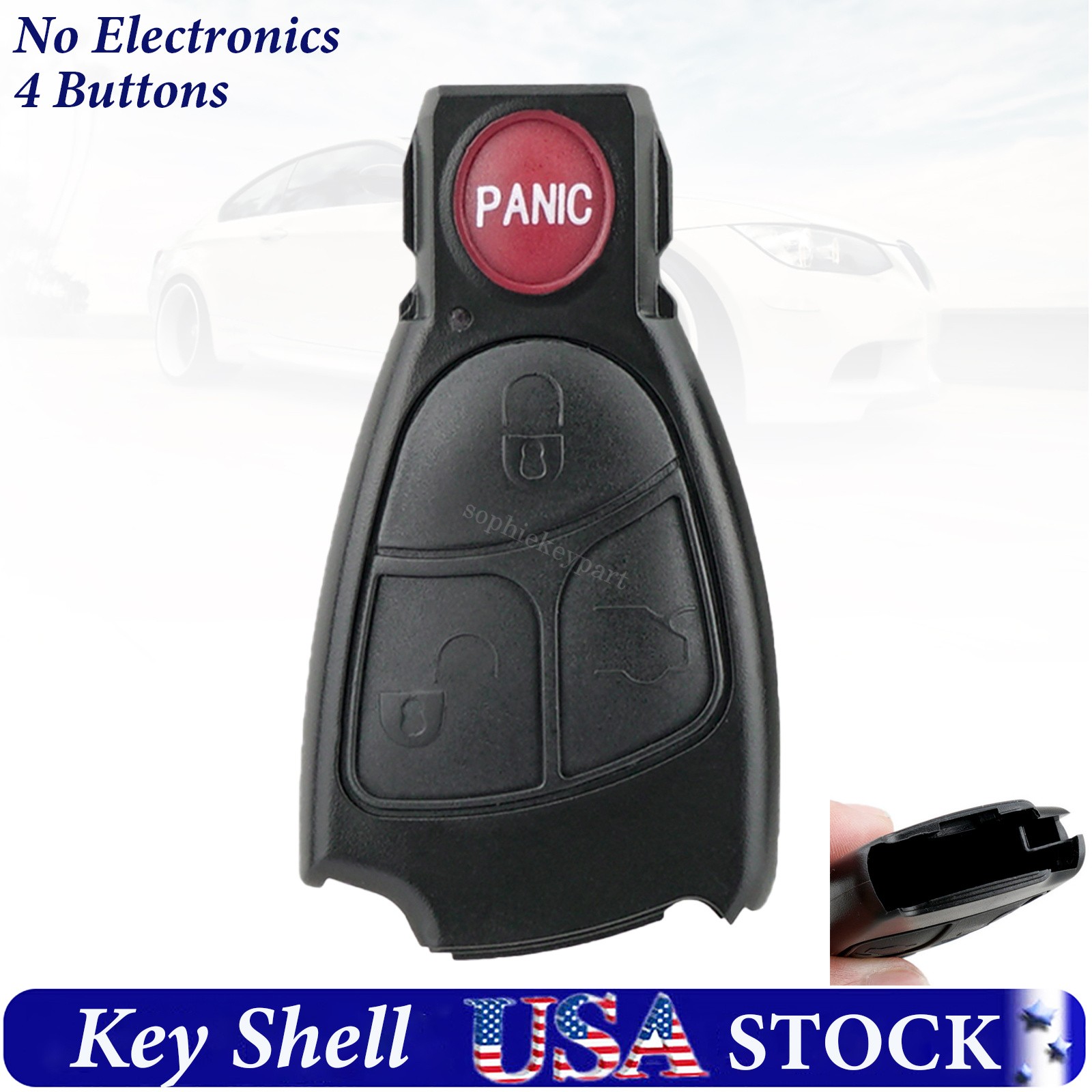 For 2001-2005 Mercedes Benz C240 C230 C320 CL500 Remote Key Fob Shell Case 4BTN