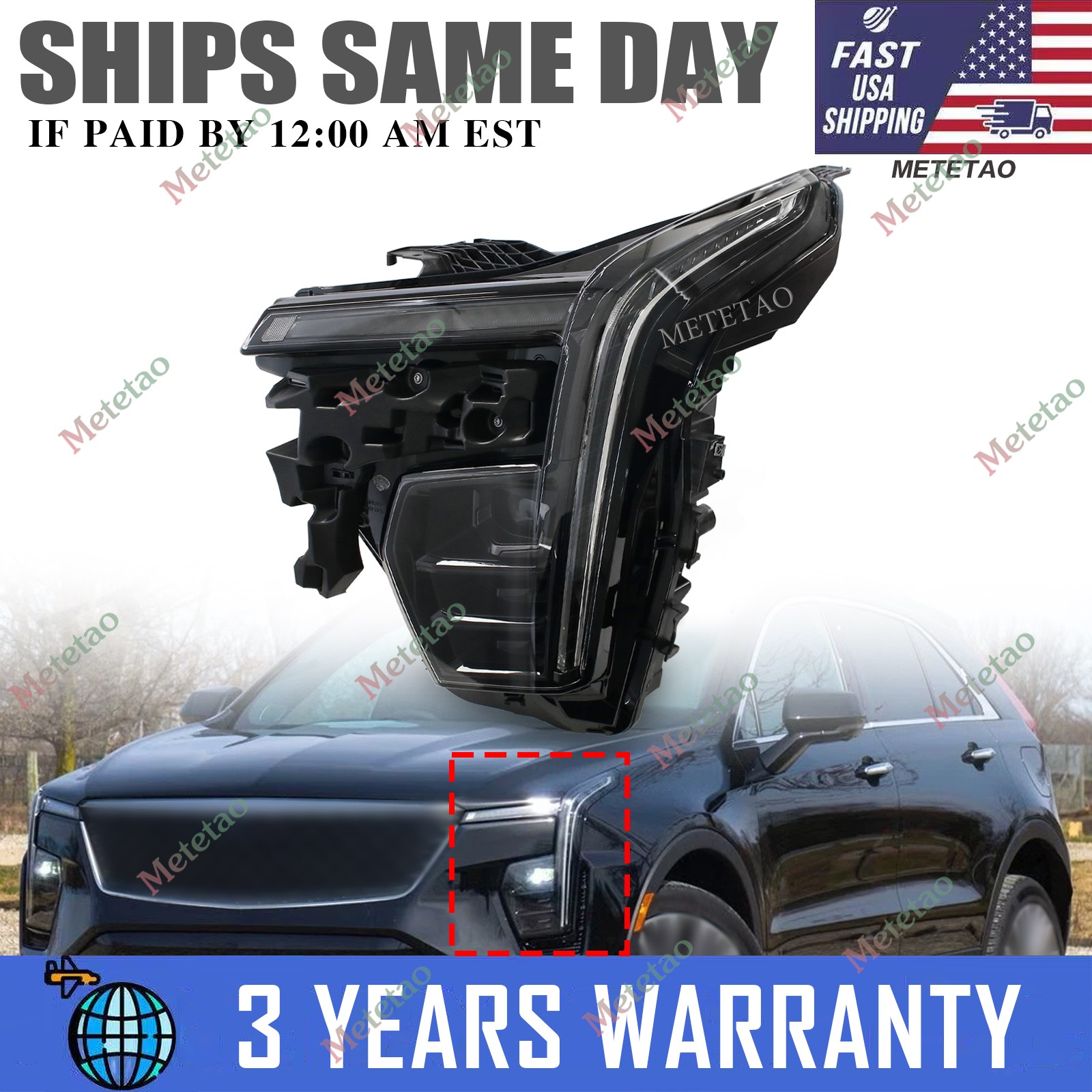 Left Driver Side Full LED Headlight Front Lamp For Cadillac XT4 2024-25 42888029