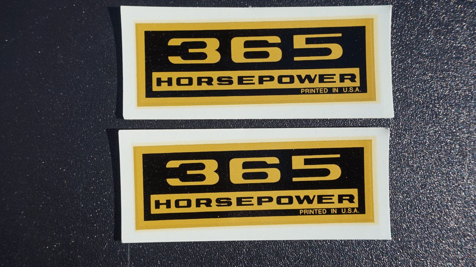 1964 1965 Chevrolet Corvette L76 327 365hp 365 Horsepower Valve Cover Decal Pair