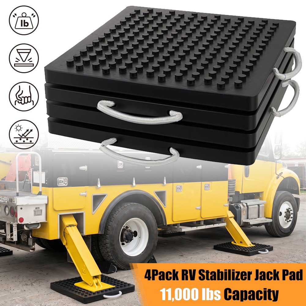 4x Heavy Duty RV Stabilizer Jack Pad 12 x 12 x 1 in,11,000 lb Capacity for Truck 4x Heavy Duty RV Stabilizer Jack Pad 12 x 12 x 1 in,11,000 lb Capacity for Truck