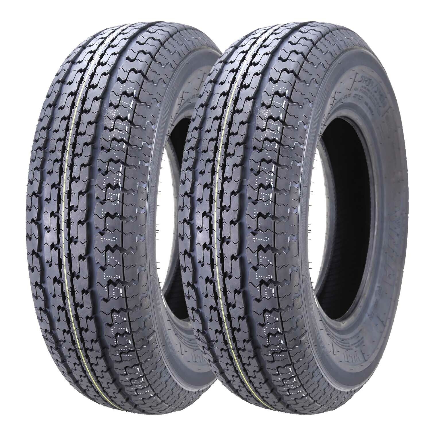 Set 2 FREE COUNTRY Heavy Duty Trailer Tire ST185/80R13 Radial 8 Ply Load Range D