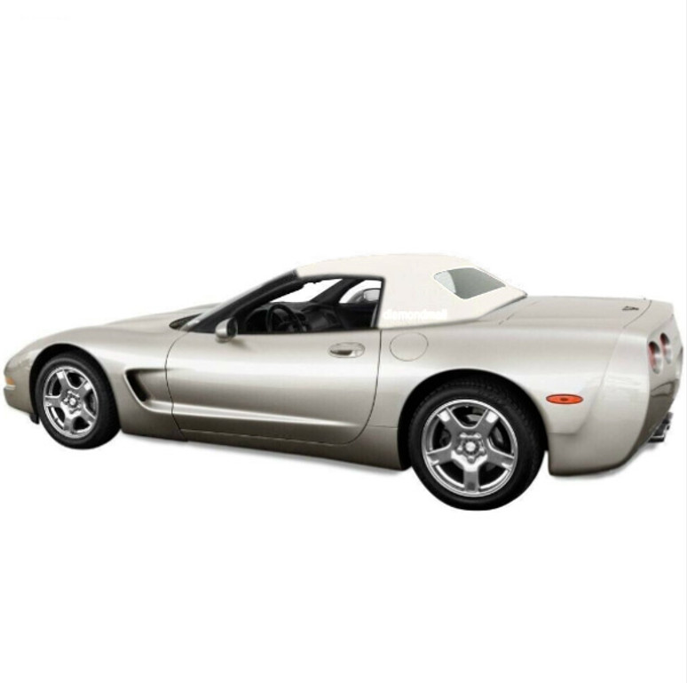 Fits Chevrolet Corvette C5 1998-04 Convertible Soft Top & Glass Window WHITE