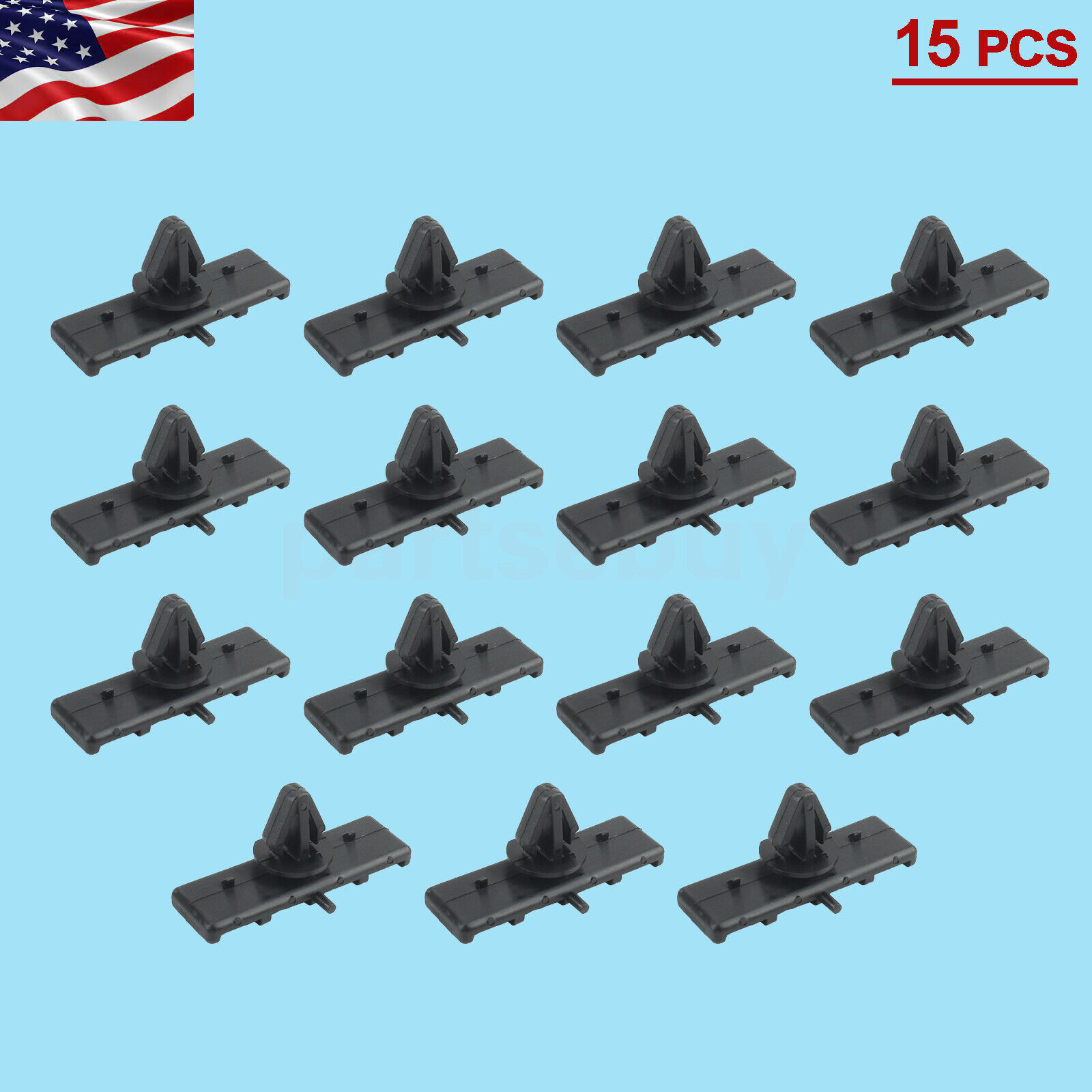 15pcs for Ford Mustang Rocker Panel Ground Effects Moulding Clips Rivets Black