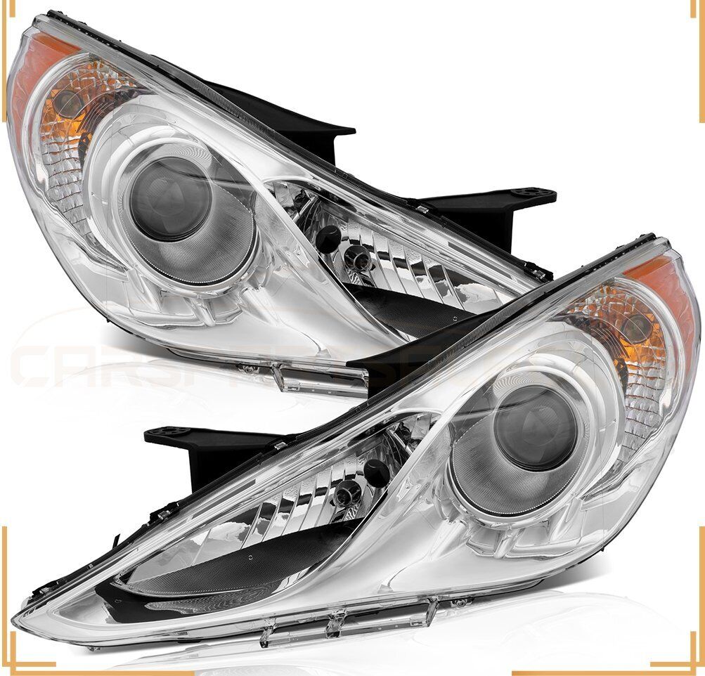 Pair LED Headlights Assembly For 2011-2014 Hyundai Sonata 2.4L 2.0L l4 Projector