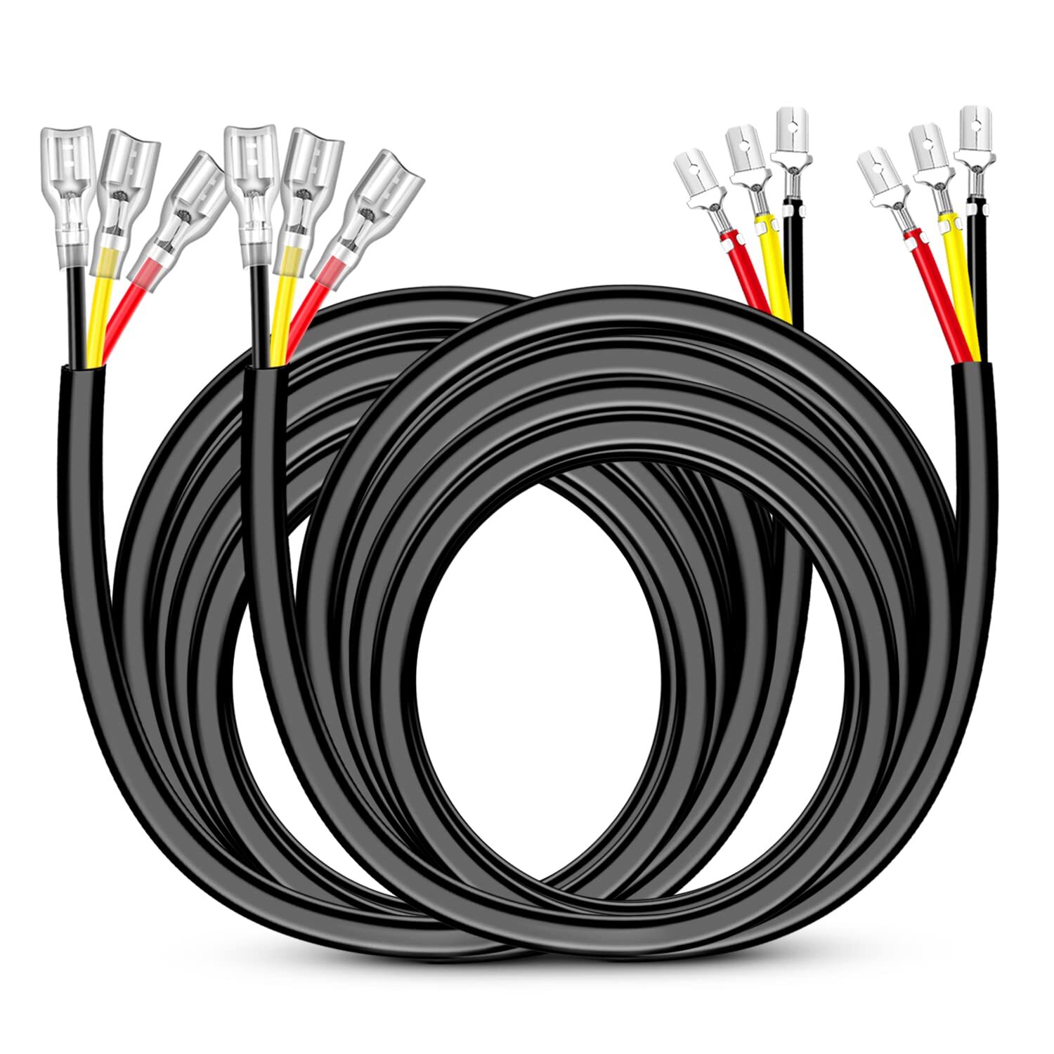 Nilight 16AWG 10Feet Wiring Harness Extension for 6Modes Amber White Light Bar