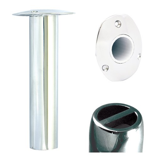 Tigress Oval Head SS Gunnel Mount Rod Holder - 0 Degree - 9\ Tigress Oval Head SS Gunnel Mount Rod Holder - 0 Degree - 9\