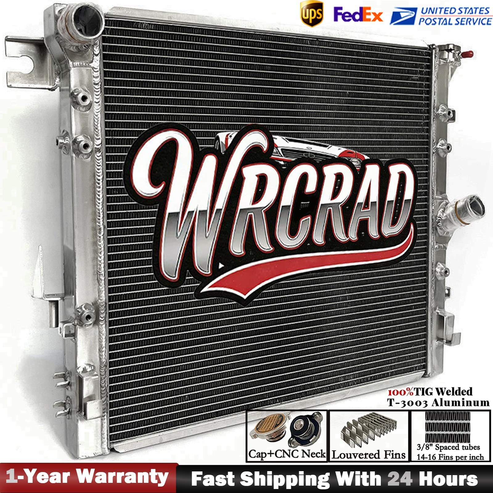 OE#2957 All Aluminum Radiator Fit 2007-2018 Jeep Wrangler JK 3.8L 3.6L V6 Engine