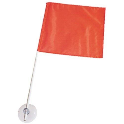 24 x 24 Inch Orange Nylon Watersports Safety Flag with Suction Cup for Boats