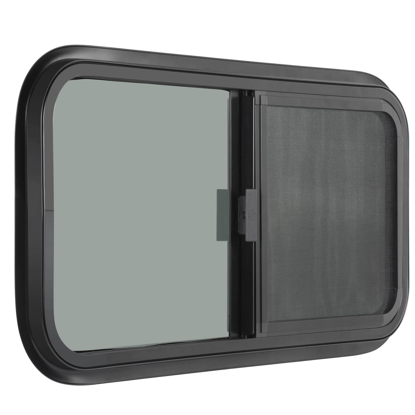 OUTPRIZE RV Window 21 in. x 14 in. Horizontal Sliding Tinted Glass Trim Ring