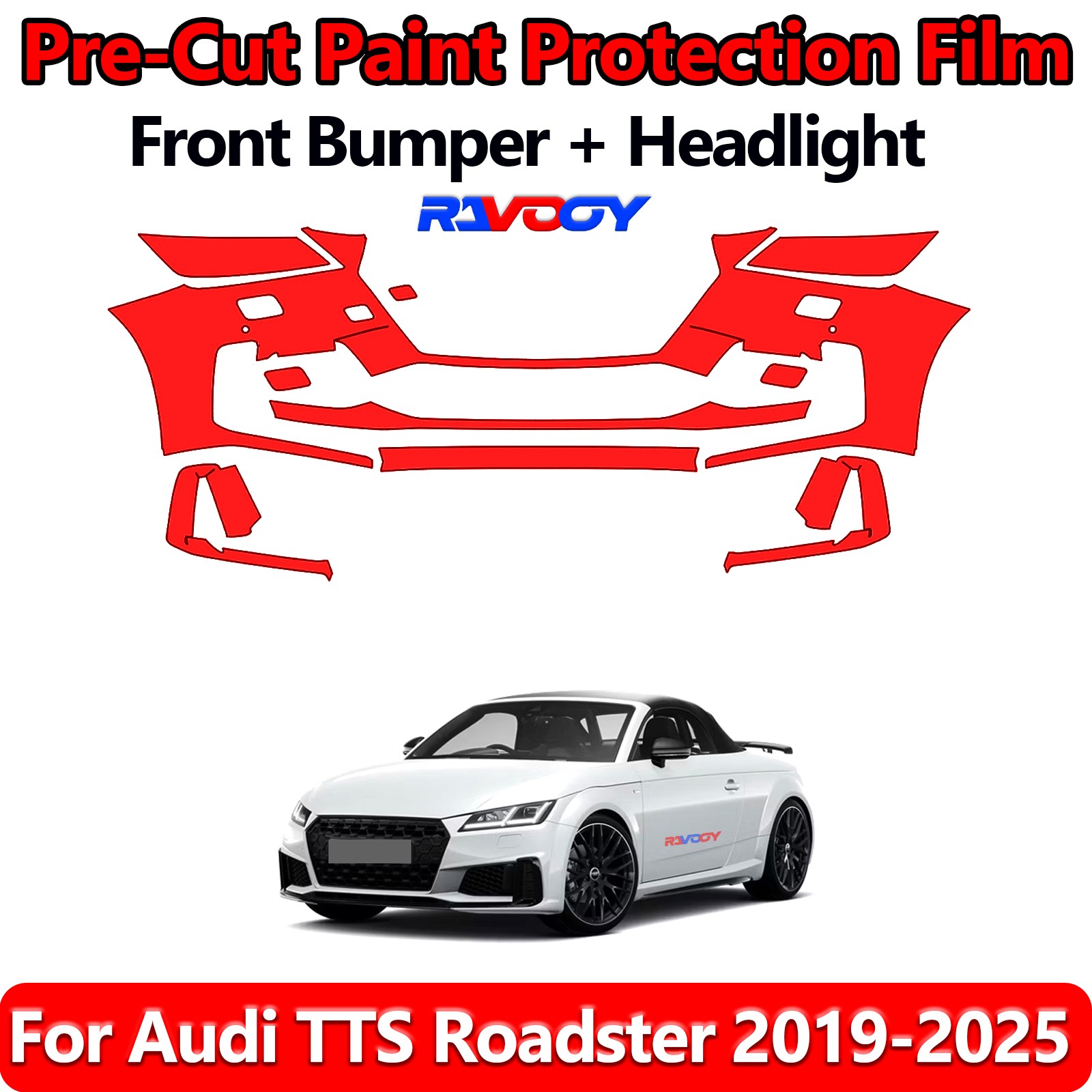 8.5Mil PreCut Front Bumper PPF Kit Film For Audi TTS Roadster 2019-2026 TPU