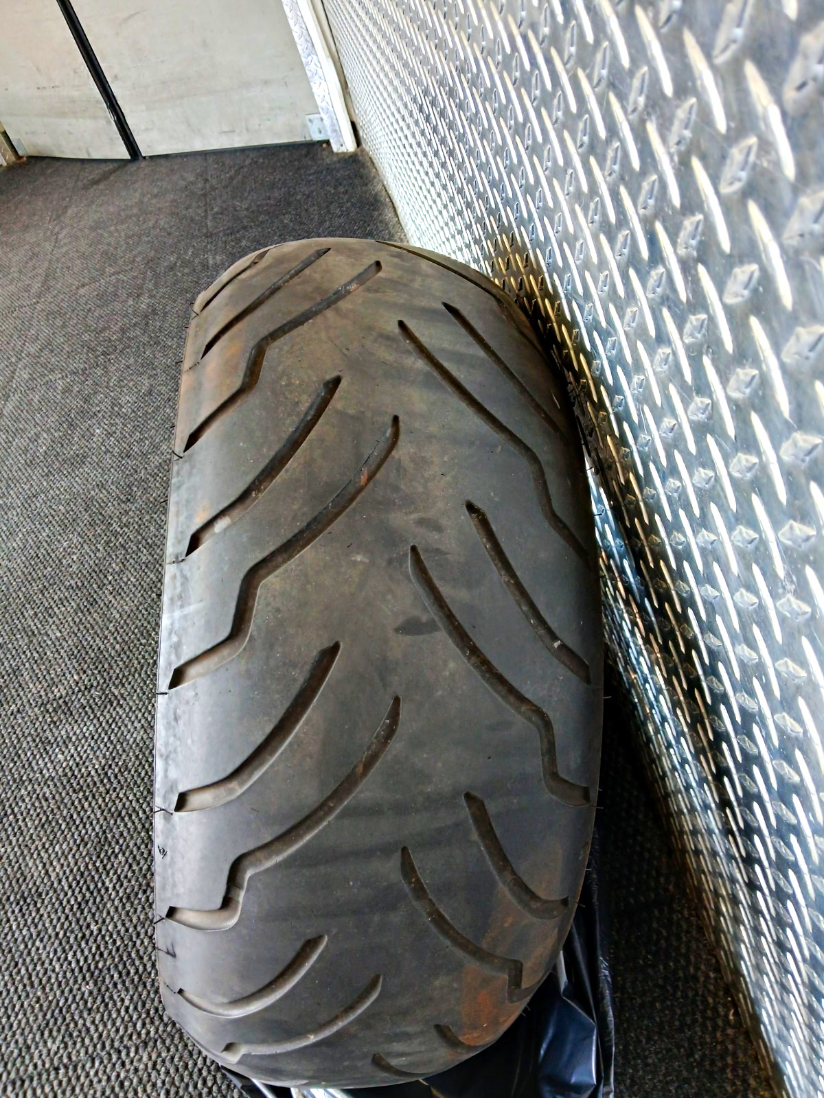 Rear Tire And Rim Off A 2017 Suzuki M109R