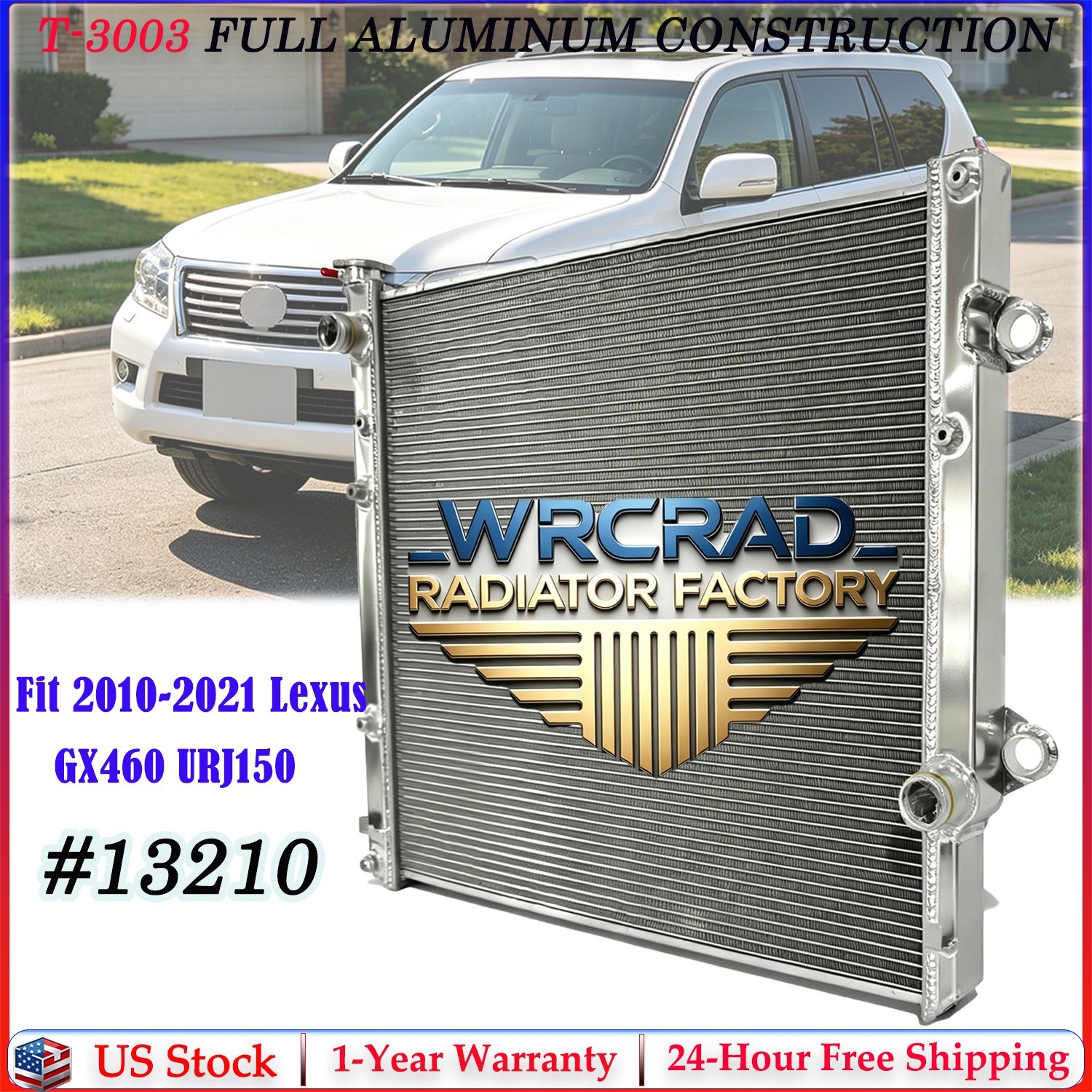 #13210 Aluminum Radiator  For Lexus GX460 URJ150 1UR-FE  2010-2021 V8 4.6L AT/MT