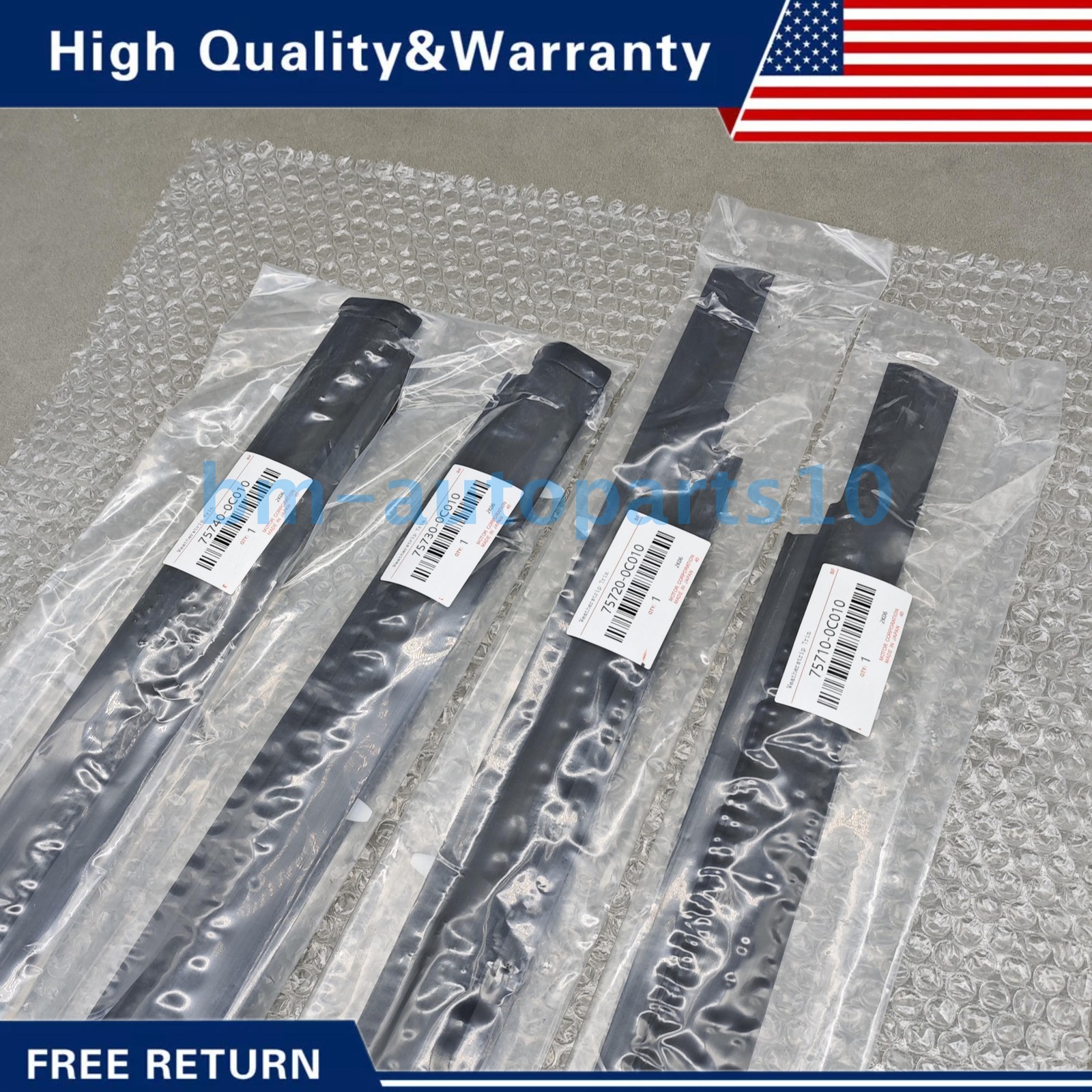 NEW  4× Door Belt Molding Trim Seal Weatherstrip Full For Toyota 01-07 Sequoia