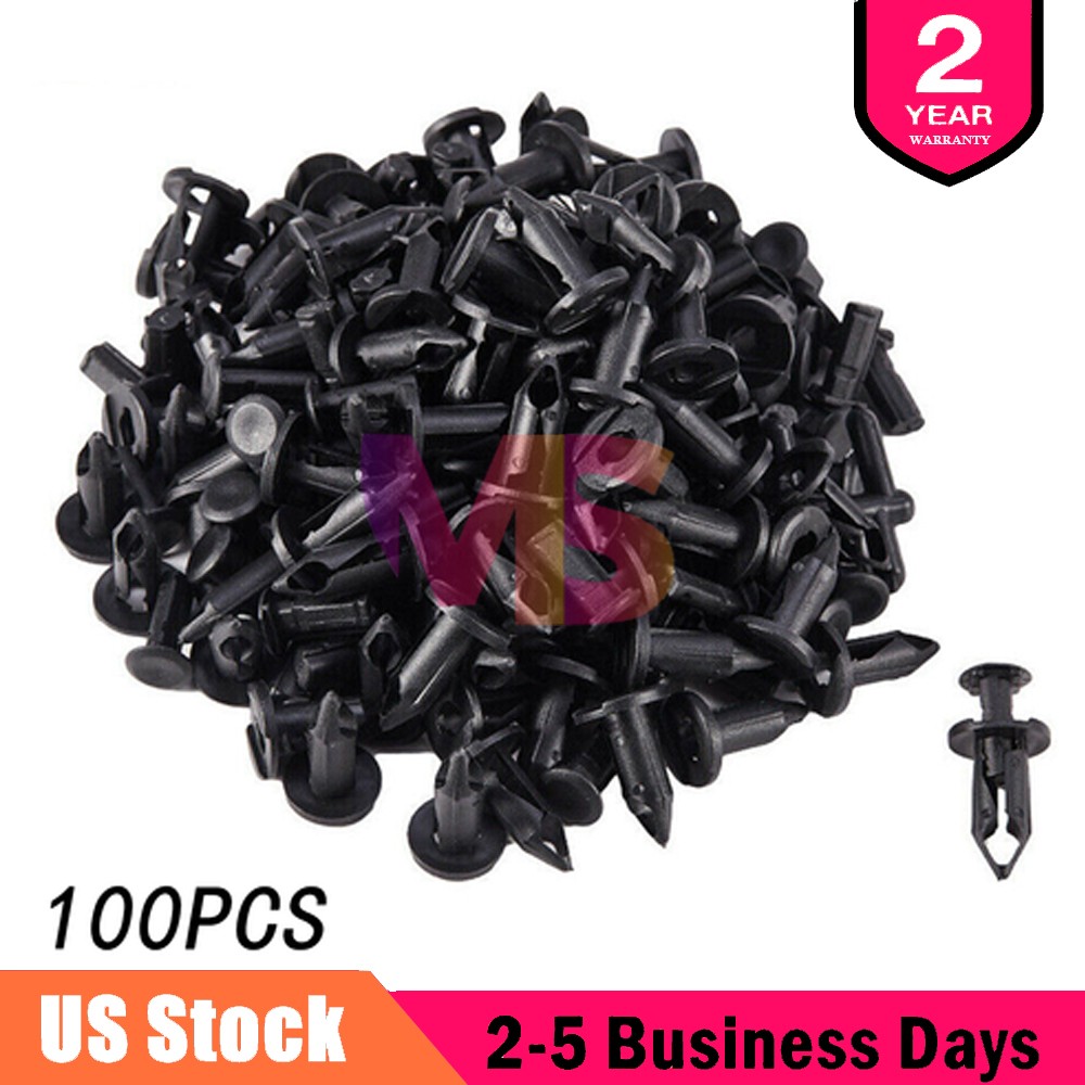 100PCS 8mm Push ATV Fender Clips Body Rivets Fasteners Clamps for Honda Rancher