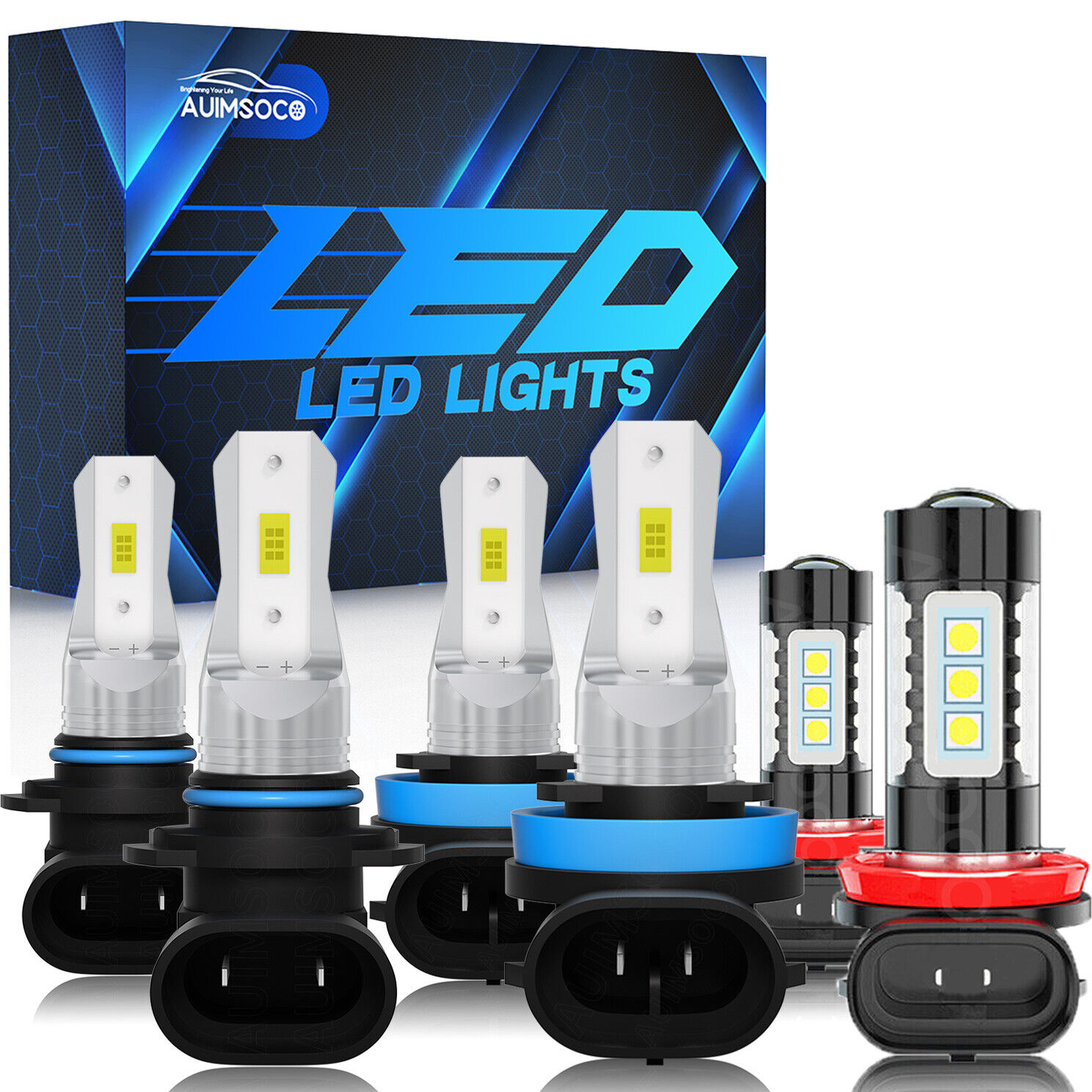 For Nissan Rogue 2008-2013 6x LED Headlight Bulbs Kit Hi/Lo Beam+Fog Light 6000K