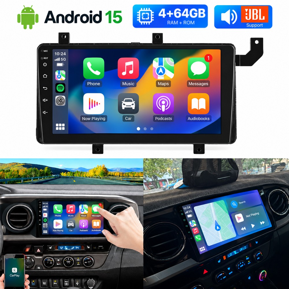 4G+64GB For Toyota Tacoma 2016-2020 Android 15 CarPlay Car Radio Stereo GPS WIFI