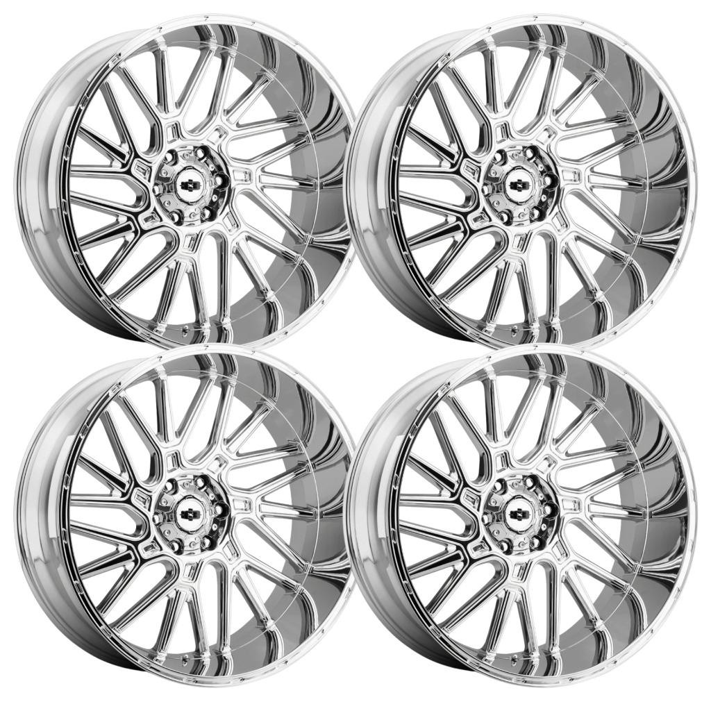 (Set-4) Vision 404 Brawl 20x12 8x180 -51mm Chrome Wheels Rims 20 Inch