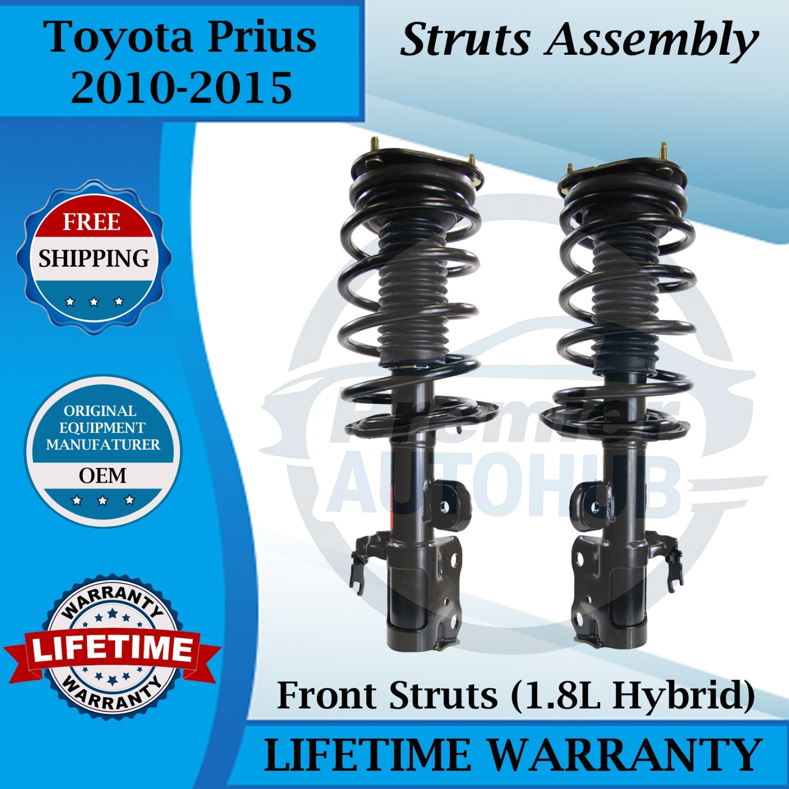 Monroe OEM Front Struts Assembly For 2010-2015 Toyota Prius 1.8L Lifetime Warra.