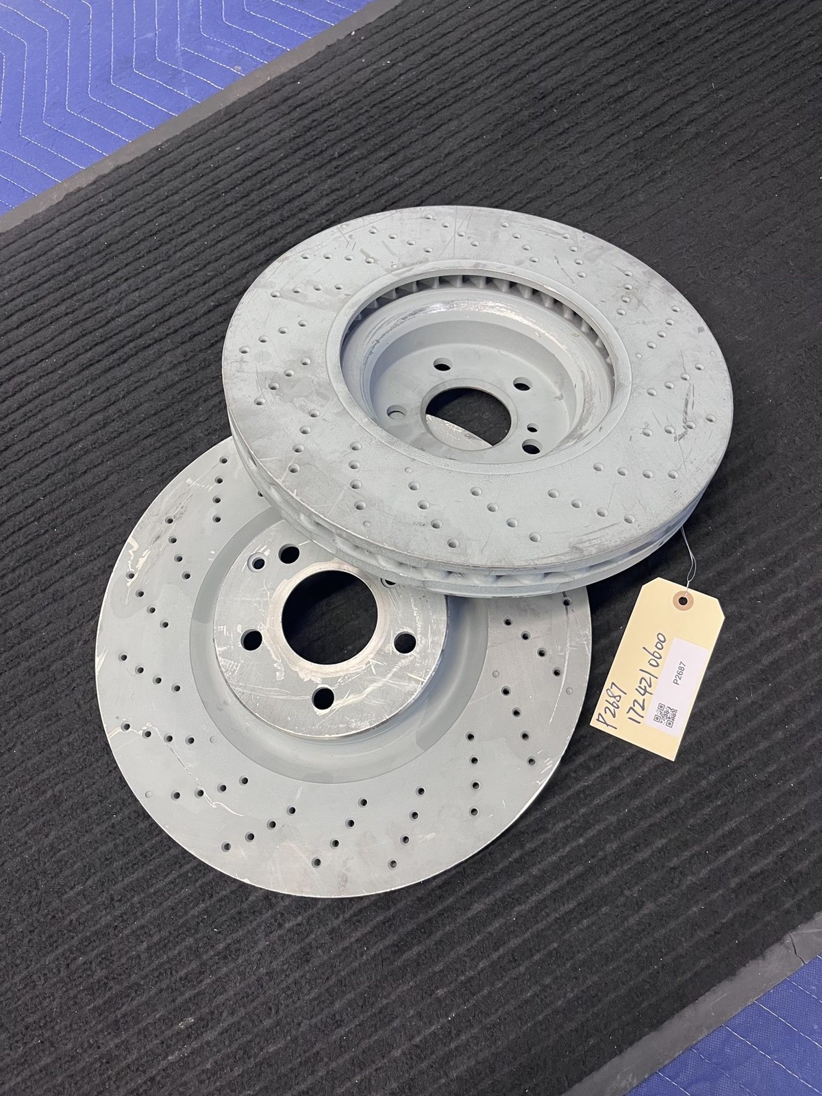 2017-2020 Mercedes SLC43 AMG Front Drilled Brake Rotors Pair OEM A1724210600