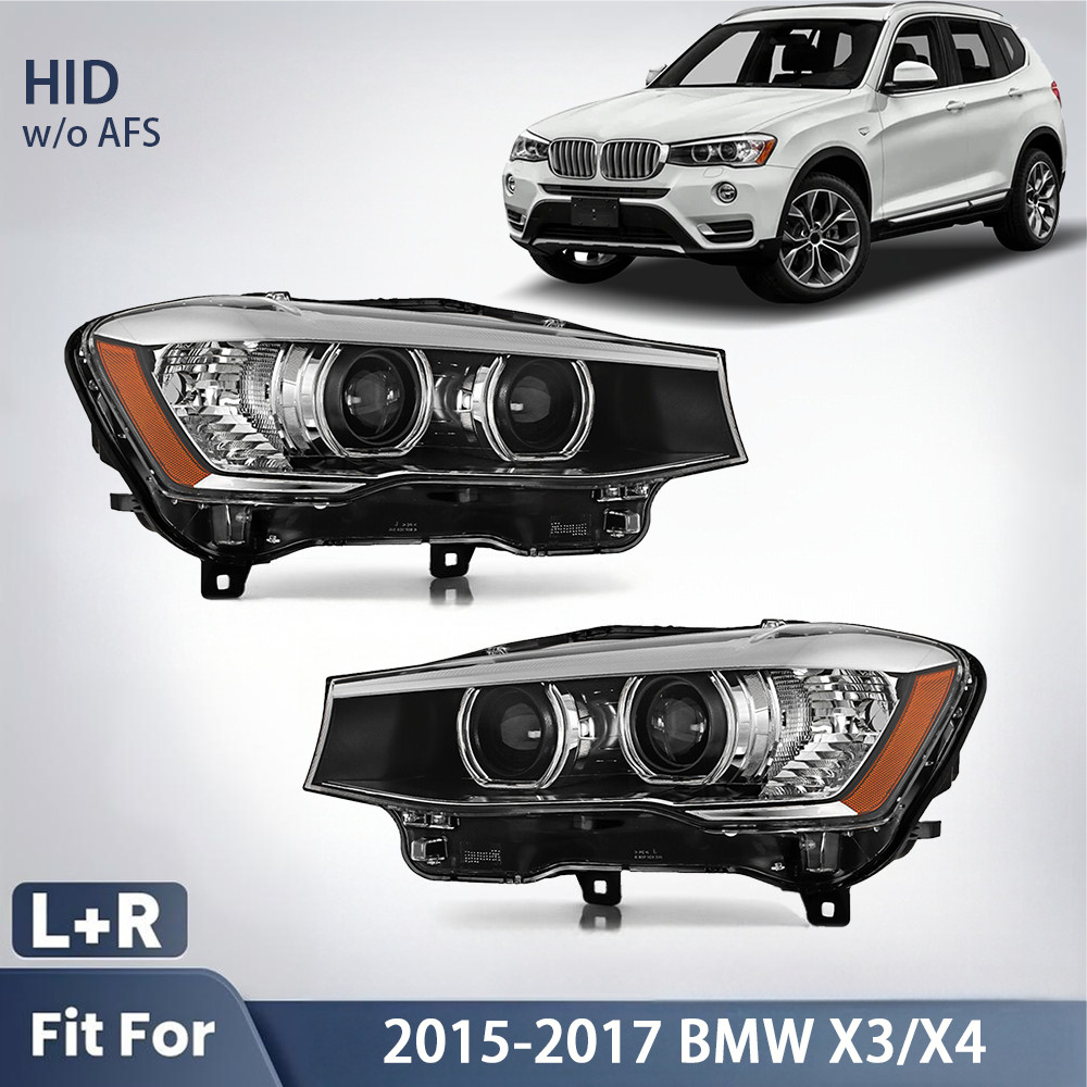 HID/Xenon Headlight For 2015-2017 BMW X3/X4 F25 F26 w/o AFS  Left+Right Pair