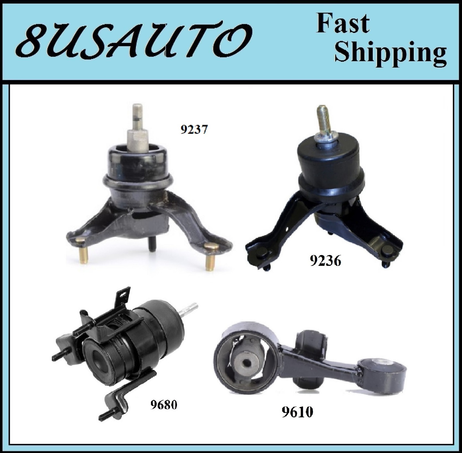 4 PCS MOTOR & TRANS MOUNT FIT 2009-2013 TOYOTA HIGHLANDER 2.7L - AUTO TRANS