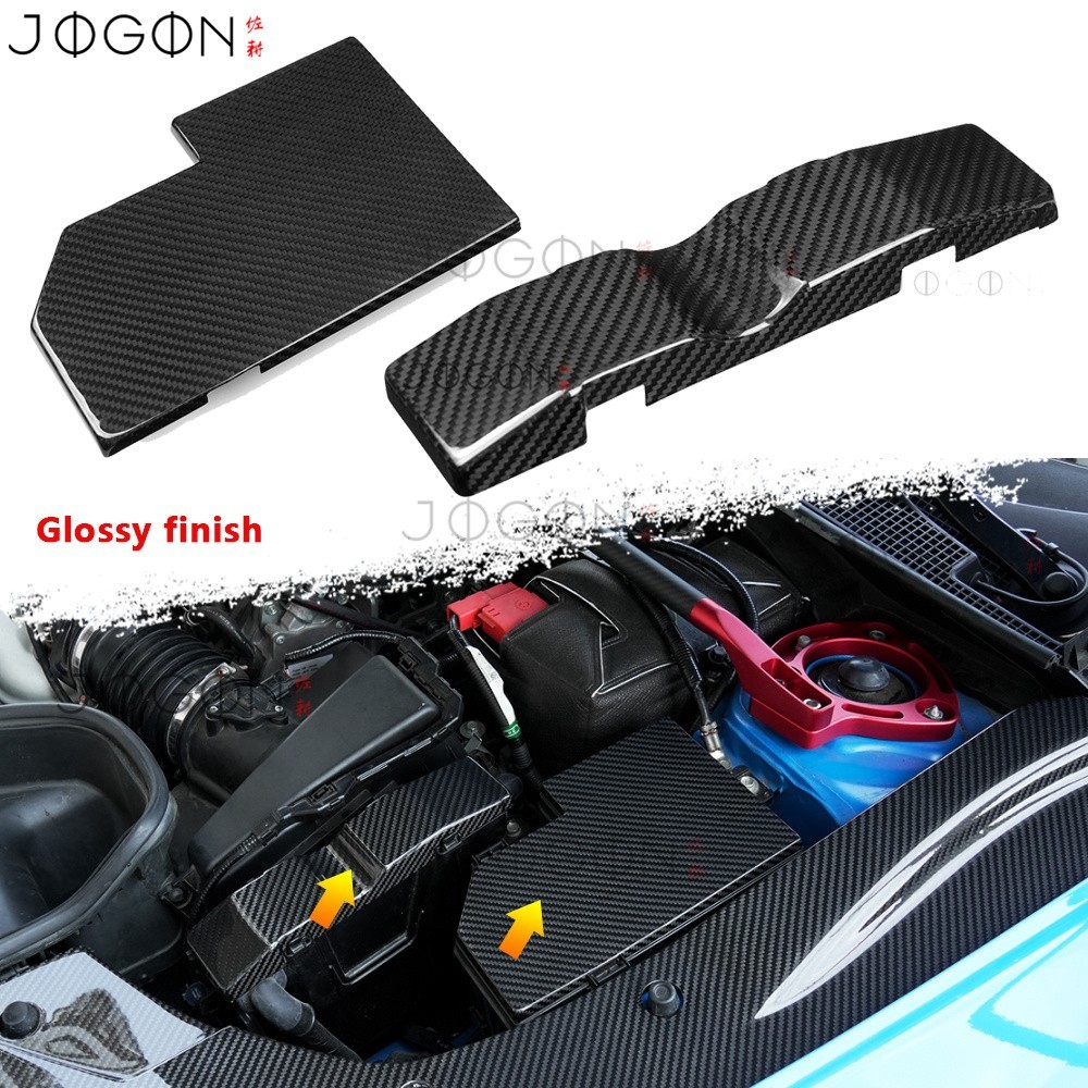 2PC Real Carbon Fiber For Honda Civic Type R 2023+ Engine ECU Fuse Box Cover Kit