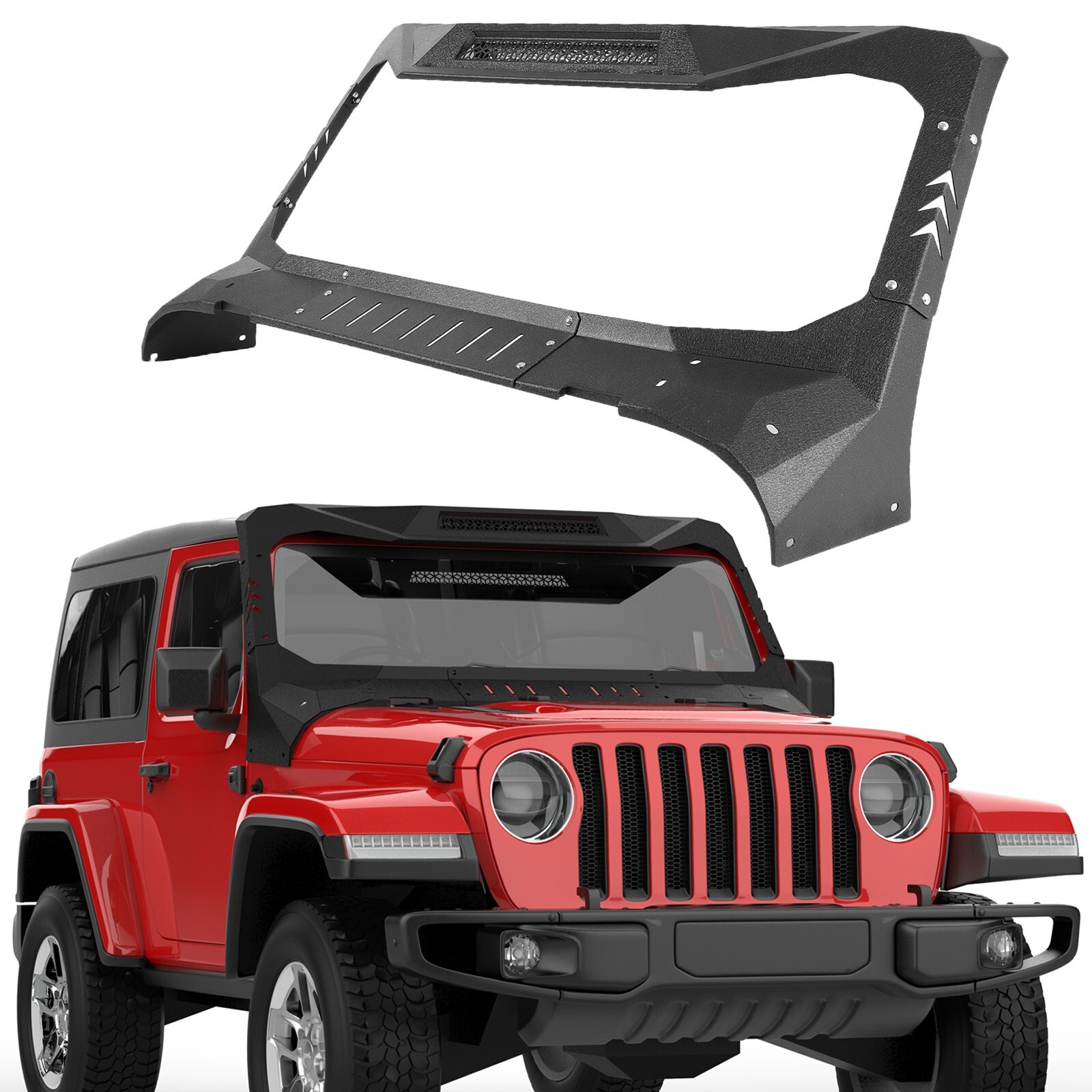 Steel Madmax Windshield Frame Cover Visor/Cowl Fit Jeep Wrangler JL 2018-2024 Steel Madmax Windshield Frame Cover Visor/Cowl Fit Jeep Wrangler JL 2018-2024