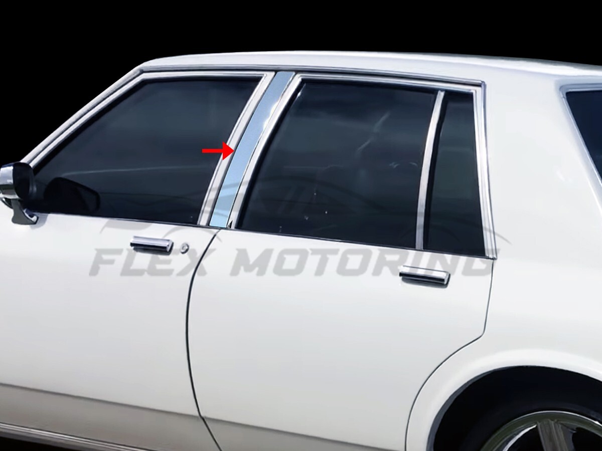 USA MADE 304 Stainless Steel 2PC Pillar Post Trim FOR 1984-1990 Caprice Sedan