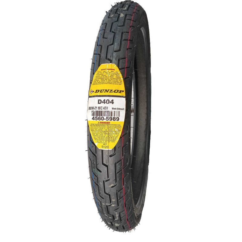 DUNLOP D404 80/90-21 Front Street Cruiser Tire Tubeless Bias 45605989