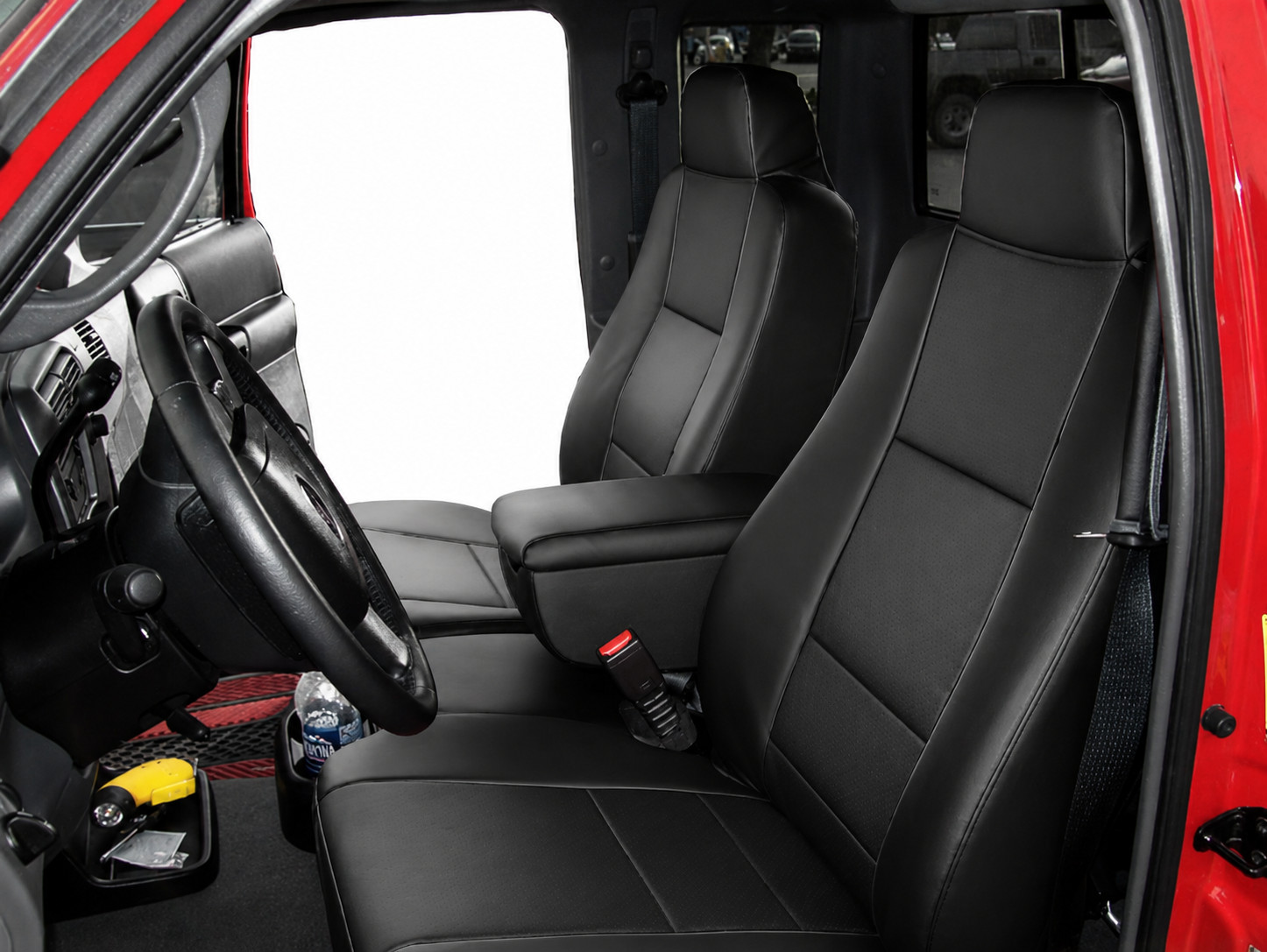 FORD RANGER 2006-2009 BLACK S.LEATHER CUSTOM MADE FIT FRONT SEAT & CONSOLE COVER FORD RANGER 2006-2009 BLACK S.LEATHER CUSTOM MADE FIT FRONT SEAT & CONSOLE COVER