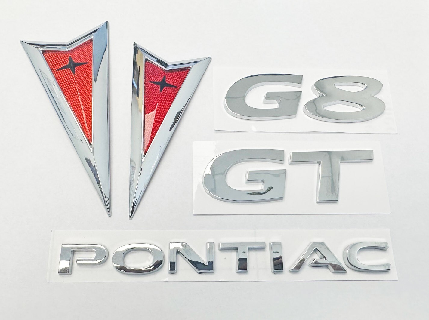 2008 2009 Pontiac G8 GT Front & Rear Arrow Emblems Trunk Badges Kit Set 08-09
