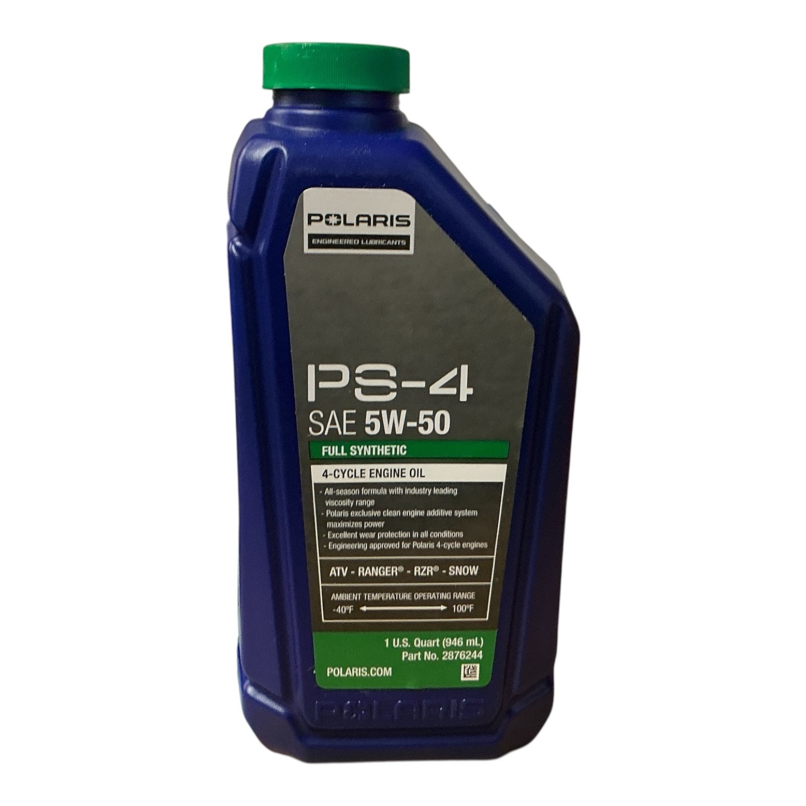 Polaris PS-4 SAE 5W-50 Full Synthetic 4-Cycle Engine Oil 1 Qt OEM 2876244 NOS