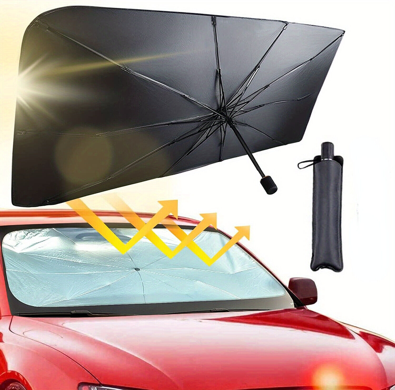 Car Front Window Sun Shade Visor Cover Foldable Windshield Sunshade UV Umbrella