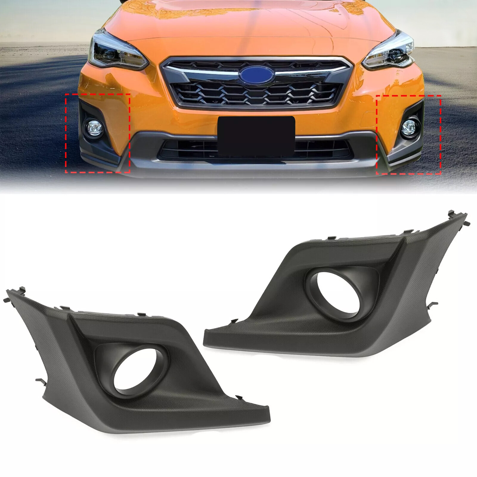 For 2018 2019 2020 Subaru Crosstrek XUV Pair Fog Light Lamp Cover Bezel W/Hole