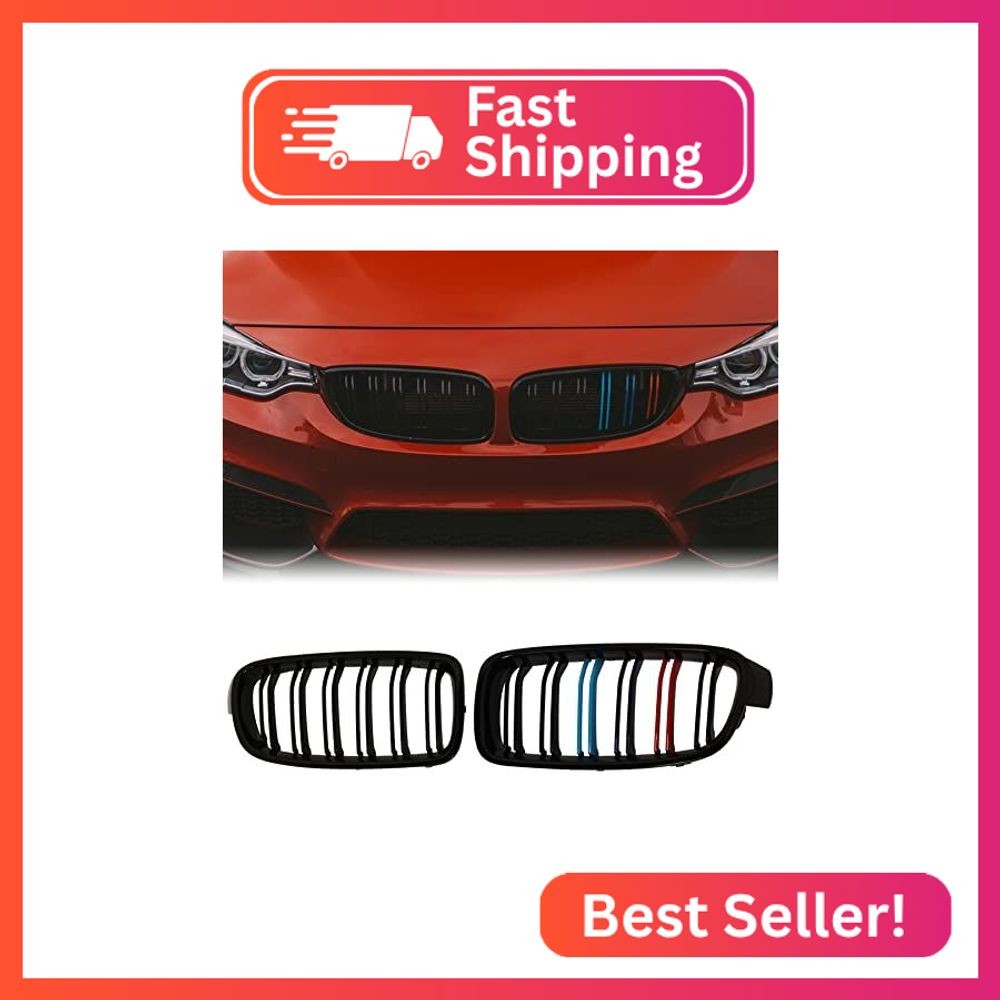BILLDIO F30 Grille - Front Kidney Grille ABS Double Slats Color Grille 2Pcs