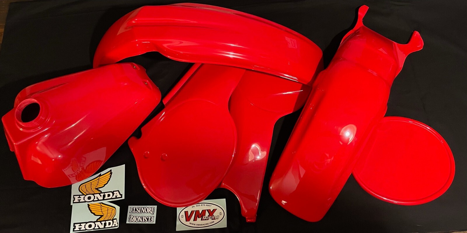 HONDA 1980 CR250 PLASTIC KIT RED TANK 1980 80 CR250 FRONT REAR SIDES VMX RACING