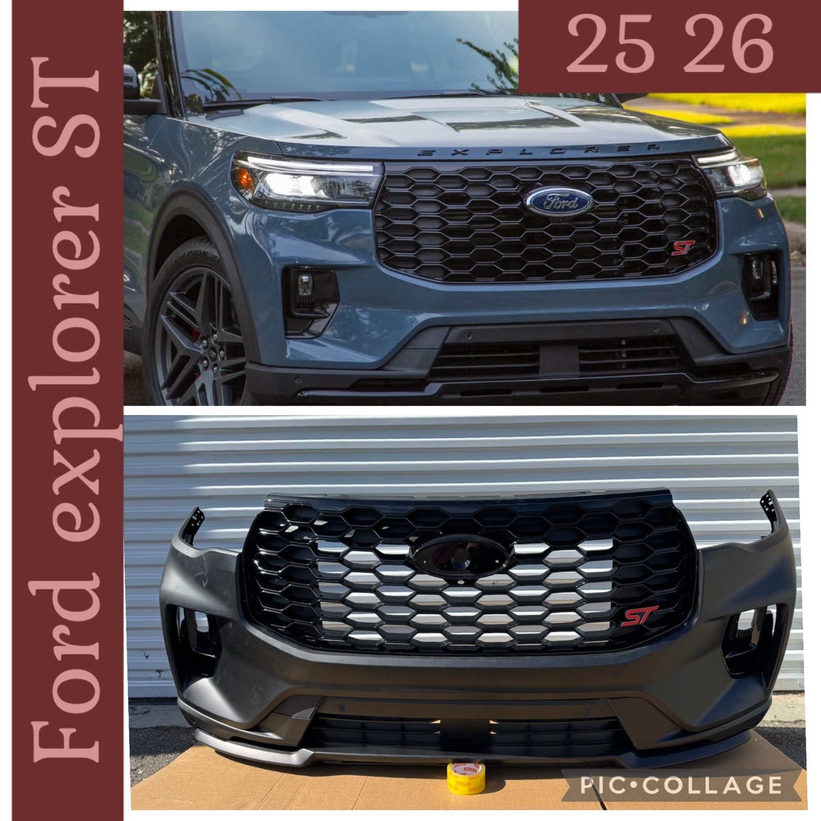 Fit 2025 2026 Ford Explorer ST Front Bumper  Kit Complete Set