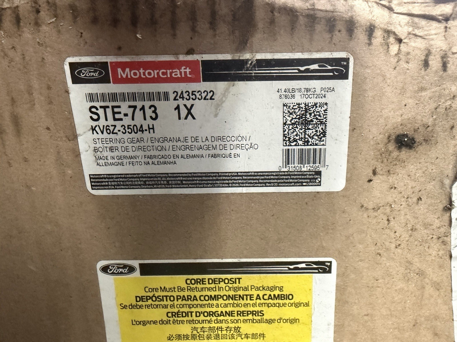 Steering Gear-New Motorcraft STE-713 fits 18-23 Ford Transit Connect
