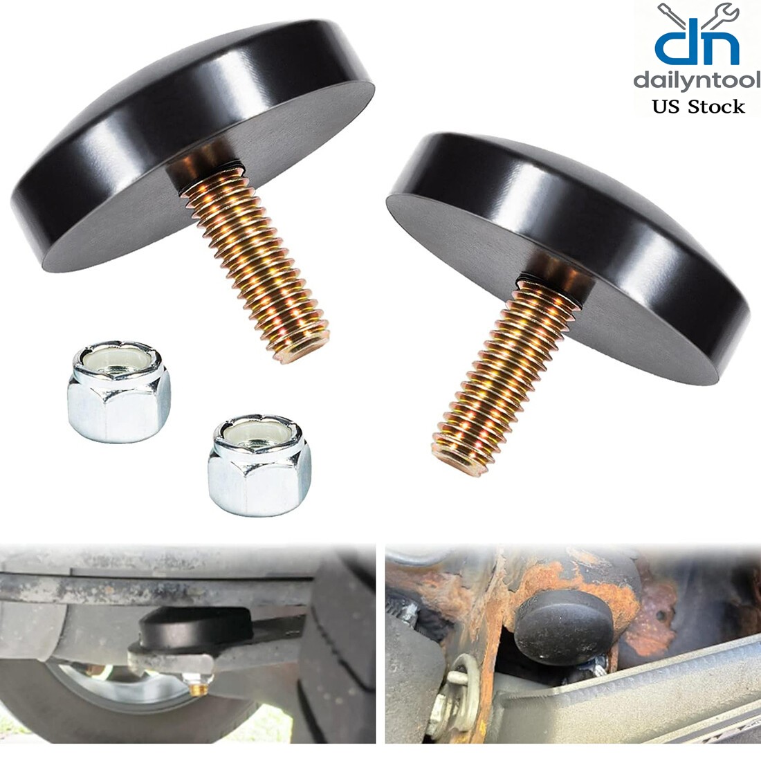 2Pcs 9.9102G Low Profile Bump Stop for cars, trucks and SUVs, Black